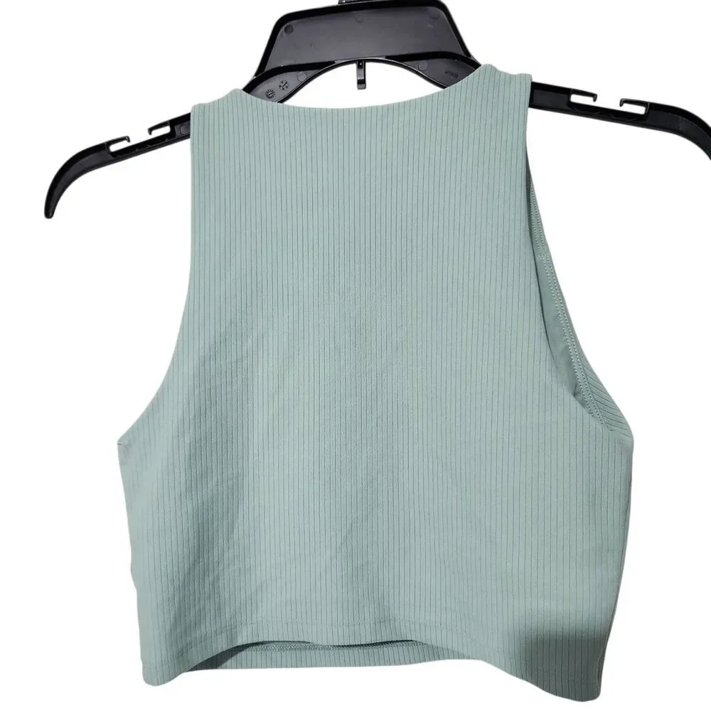 Alpine Design Sports Bra Size XS Light Green Color Removable Pads Crop top. New